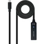 Nano Cable 10.01.1311 Cable Alargador USB Tipo-C 3.2 Macho-Hembra con Amplificador 5m Negro