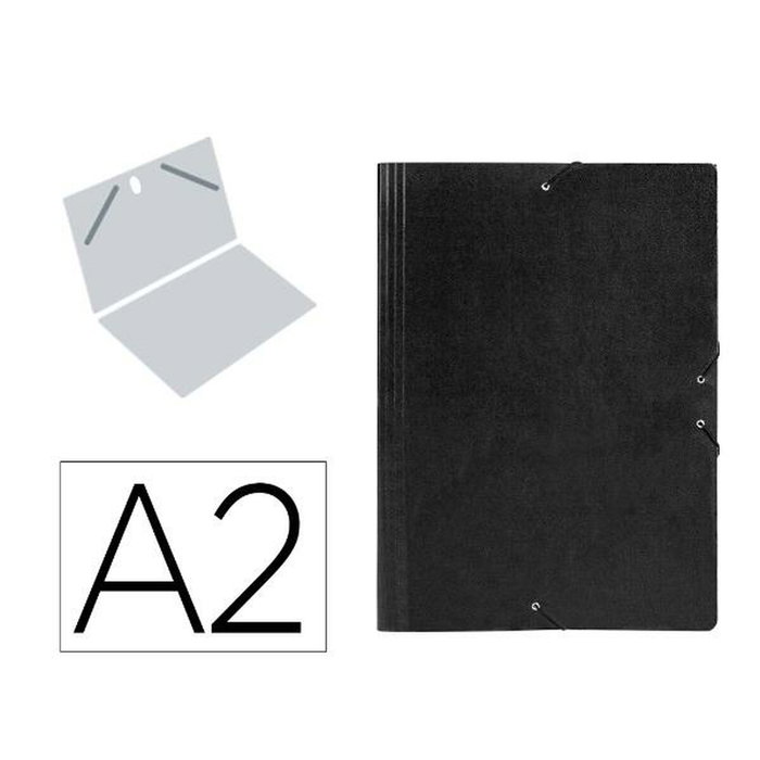 Liderpapel Carpeta de planos A2 cartón gofrado negro