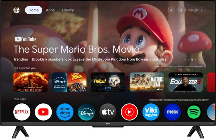 TCL 43T69C Televisor QLED 43 pulgadas 4K UHD Smart Google TV