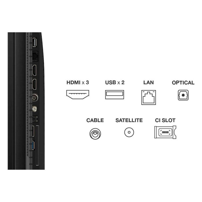 TCL 43T69C - Televisor 43" (109 cm) 4K Ultra HD Smart TV, Google TV, HDR10/Dolby Vision, 60 Hz, HDMI 2.1, 3x HDMI, 1x USB, WLAN, Bluetooth 5.4, Negro
