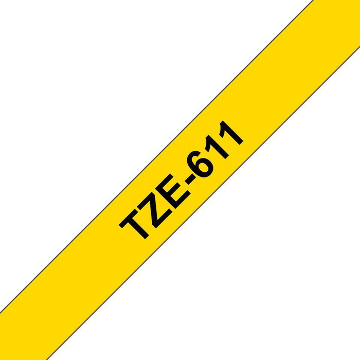 Brother TZe-611 Cinta laminada 6mm x 8m Amarillo/Negro