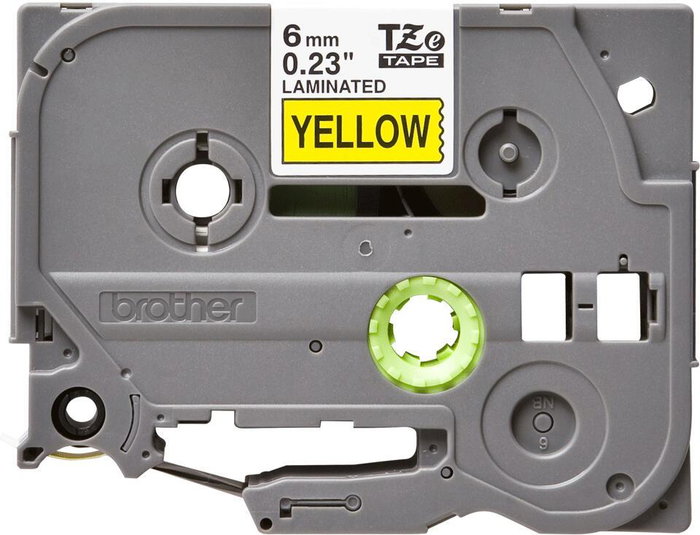 Brother TZe-611 Cinta laminada 6mm x 8m Amarillo/Negro