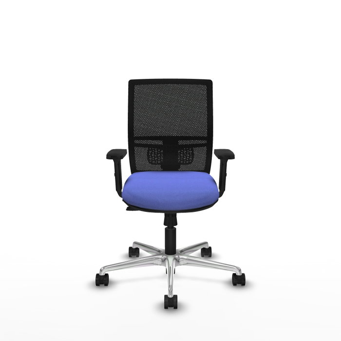 PIQUERAS Y CRESPO Silla de oficina Yunquera con mecanismo Sincro/Traslack, Azul claro y Negro