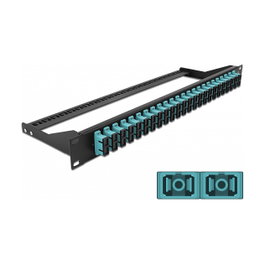 DeLOCK Panel de parches de fibra 19″ 24 puertos SC Duplex aqua