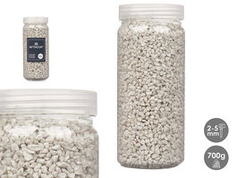 Giftdecor Bote de Piedras Decorativas 700 gr, Metalizada, Granulometría 2-5 mm, Color Gris, Dimensiones 6.5 x 6.5 x 15.8 cm (Set de 12)