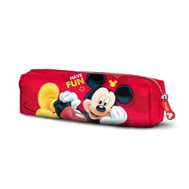 Disney Mickey Mouse Estuche Portatodo Cuadrado Laugh Rojo 7x21x5.5 cm Capacidad 0.70L PVC Polyester