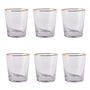 DKD Home Decor Vaso Transparente Dorado Cristal Set 6 Piezas (2 Unidades) 8x10x8 cm