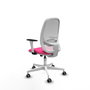 PIQUERAS Y CRESPO Silla de oficina Cilanco con mecanismo Sincro, Rosa y Blanco
