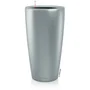 Maceta Rondo Premium 40 - LEC - Kit completo - Plata metalizado - Alto 75 cm - Materiales polipropileno