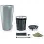 Maceta Rondo Premium 40 - LEC - Kit completo - Plata metalizado - Alto 75 cm - Materiales polipropileno