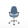 PIQUERAS Y CRESPO Silla de oficina Algarra Azul cielo con base cromada
