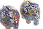 DKD Home Decor Hucha de Resina Multicolor Pack de 2