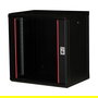EQUIP EPM-12-6045-B-CBAA Bastidor de Pared para Red 19" / 12U, Puerta Frontal de Cristal, Acero, 600x450mm, Negro, con Rieles, Bloqueo y Kit de Montaje