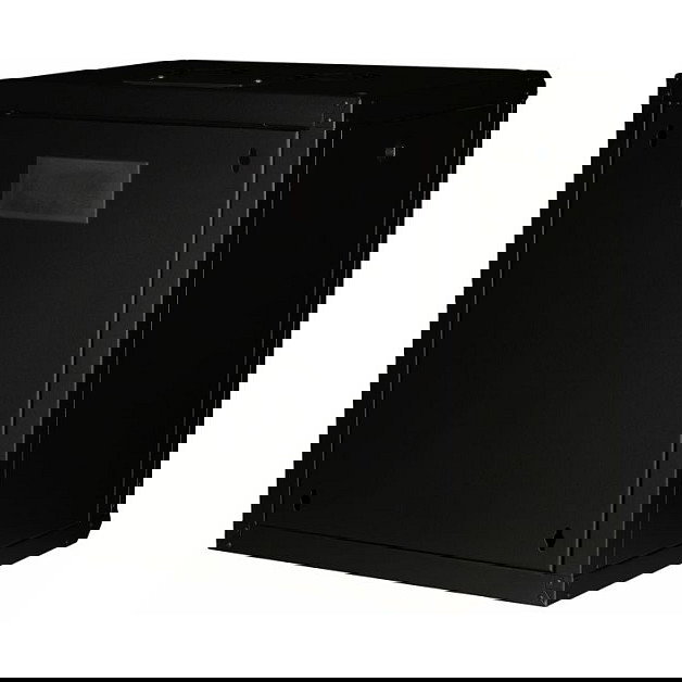 EQUIP EPM-12-6045-B-CBAA Bastidor de Pared para Red 19" / 12U, Puerta Frontal de Cristal, Acero, 600x450mm, Negro, con Rieles, Bloqueo y Kit de Montaje