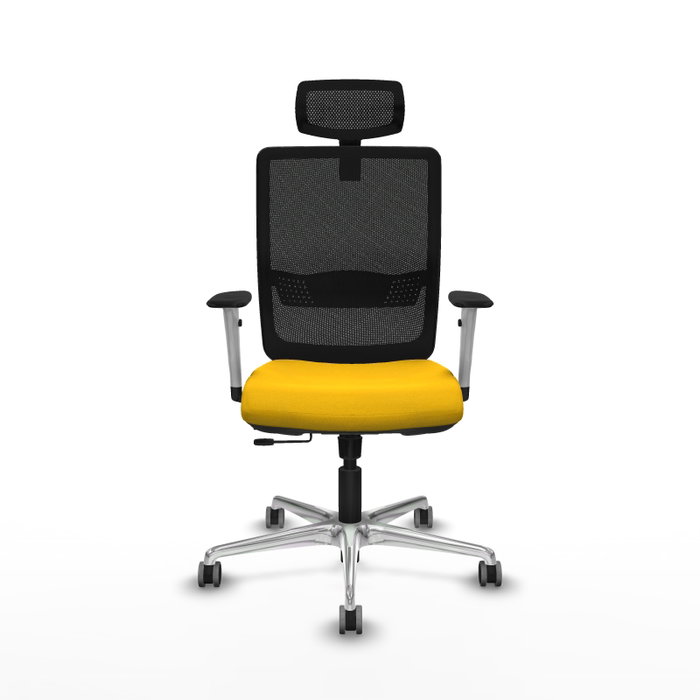 PIQUERAS Y CRESPO Silla de oficina Haches con mecanismo Sincro/Traslack, Amarillo y Negro PIQUERAS Y CRESPO Silla de oficina Haches con mecanismo Sincro/Traslack, Amarillo y Negro