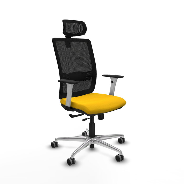 PIQUERAS Y CRESPO Silla de oficina Haches con mecanismo Sincro/Traslack, Amarillo y Negro PIQUERAS Y CRESPO Silla de oficina Haches con mecanismo Sincro/Traslack, Amarillo y Negro