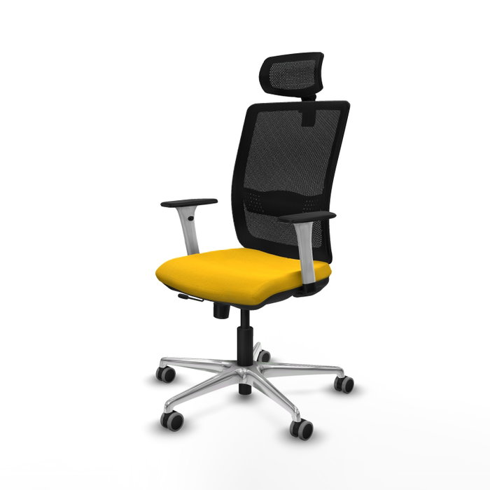PIQUERAS Y CRESPO Silla de oficina Haches con mecanismo Sincro/Traslack, Amarillo y Negro PIQUERAS Y CRESPO Silla de oficina Haches con mecanismo Sincro/Traslack, Amarillo y Negro
