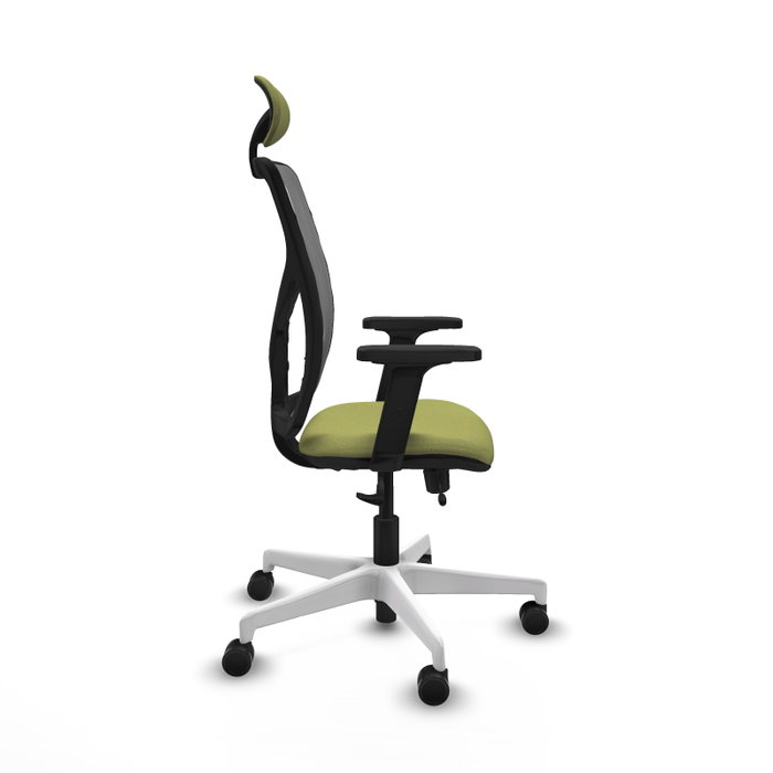 PIQUERAS Y CRESPO Silla de oficina Motilla con mecanismo Sincro/Traslack, Verde oliva y Gris