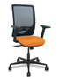 PIQUERAS Y CRESPO Silla Zulema con Mecanismo Sincro, Respaldo Malla Negro y Asiento Naranja