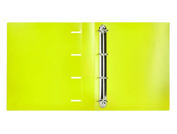 Liderpapel Carpeta 4 anillas 40 mm Polipropileno DIN A4 Amarillo Fluor Opaco