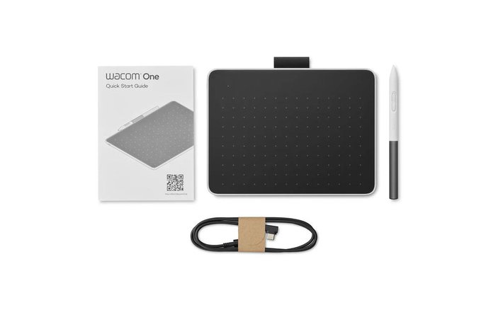 Wacom One S Tableta Digitalizadora Compacta con Lápiz sin Batería, Negro y Blanco