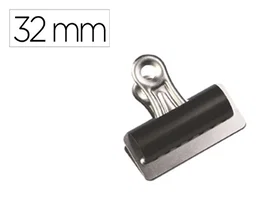 Q-connect Pinza metálica de pala fija 32 mm, caja de 10 unidades
