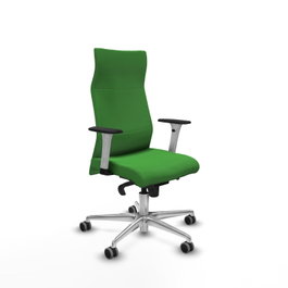 PIQUERAS Y CRESPO Sillón Albacete Verde con Mecanismo Sincro y Base de Aluminio
