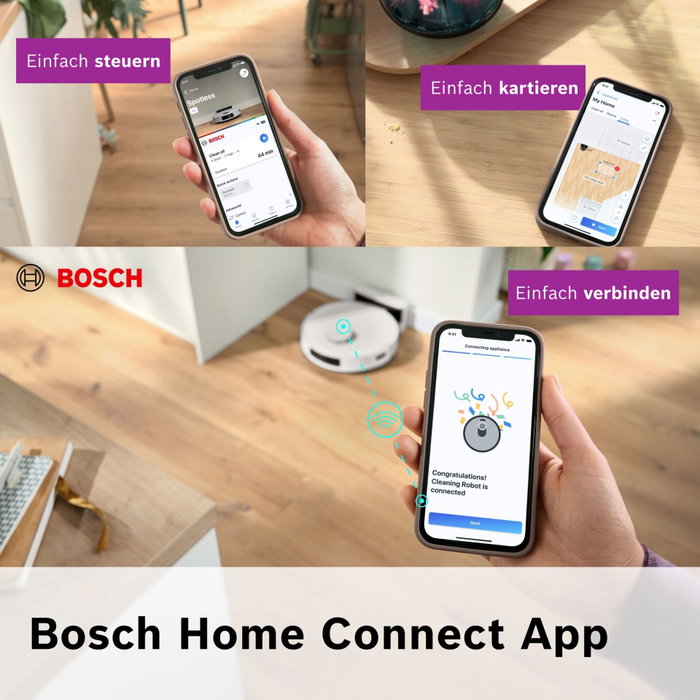 Bosch BCRC2W Robot aspirador y fregasuelos Blanco
