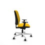 PIQUERAS Y CRESPO Silla de oficina Alares Amarillo con mecanismo Sincro/Traslack, Brazos 1D y Base Blanca