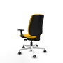 PIQUERAS Y CRESPO Silla de oficina Alares Amarillo con mecanismo Sincro/Traslack, Brazos 1D y Base Blanca