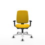 PIQUERAS Y CRESPO Silla de oficina Alares Amarillo con mecanismo Sincro/Traslack, Brazos 1D y Base Blanca