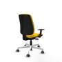 PIQUERAS Y CRESPO Silla de oficina Alares Amarillo con mecanismo Sincro/Traslack, Brazos 1D y Base Blanca