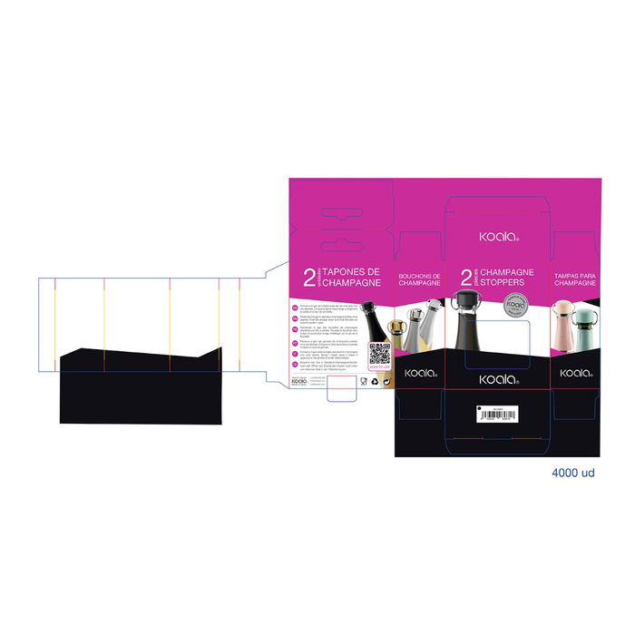 Set 2 Tapones Cava Metal y Silicona Bodega Koala 5x3,4x3 cm (6 Unidades)