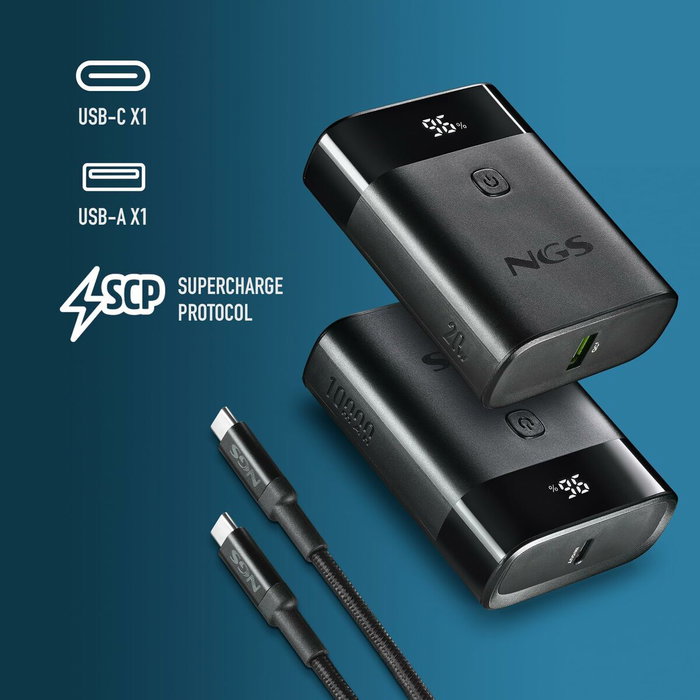 NGS TWIX 10 Batería Externa 10000mAh 22,5W Negro