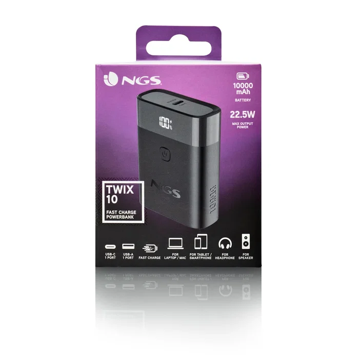 Powerbank 10000mah ngs twix10 22.5w negra
