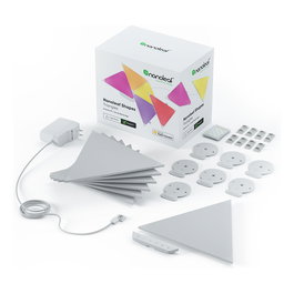Nanoleaf Shapes Starter Kit - 15 Triángulos LED Modulares para Decoración de Pared y Luz Ambiental Inteligente con Control por App y Asistente de Voz