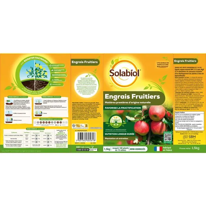 Solabiol SOFRUY15 Fertilizante para Frutas 1.5 Kg Solabiol SOFRUY15 Fertilizante para Frutas 1.5 Kg
