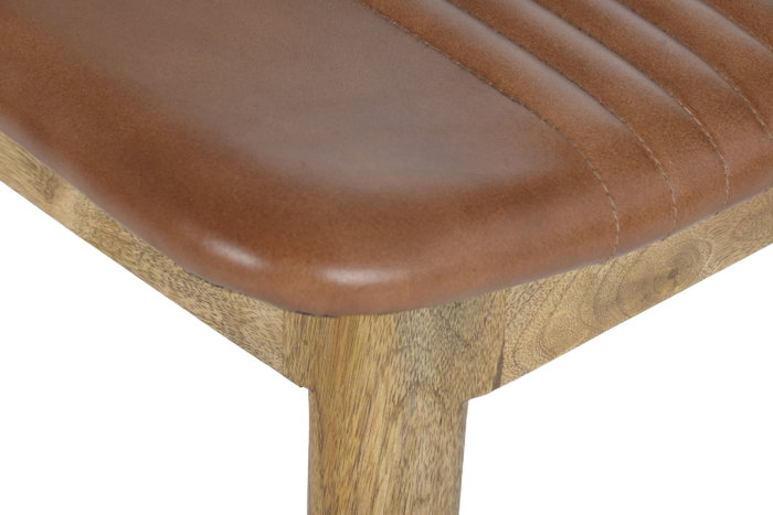 DKD Home Decor Silla de Piel Marrón DKD Home Decor Silla de Piel Marrón