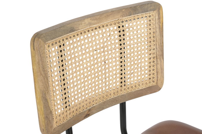 DKD Home Decor Silla de Piel Marrón DKD Home Decor Silla de Piel Marrón