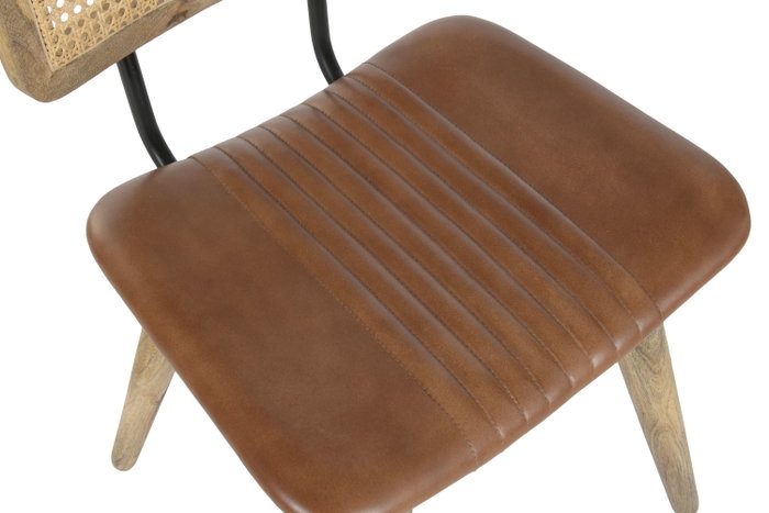 DKD Home Decor Silla de Piel Marrón DKD Home Decor Silla de Piel Marrón