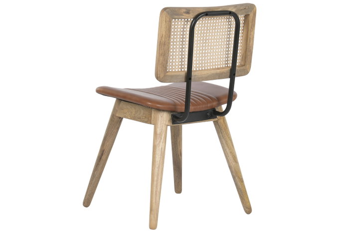 DKD Home Decor Silla de Piel Marrón DKD Home Decor Silla de Piel Marrón