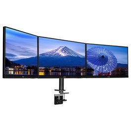 Iiyama DS1003C-B1 Soporte de Escritorio Flexible, Pinza/Atornillado, 30 kg, 25,4-68,6 cm, 100x100 mm, Negro