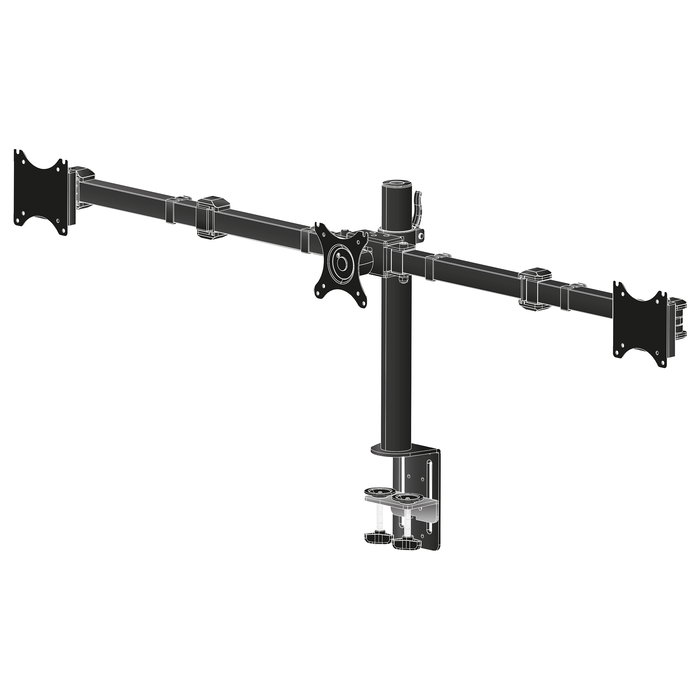 Iiyama DS1003C-B1 Soporte de Escritorio Flexible, Pinza/Atornillado, 30 kg, 25,4-68,6 cm, 100x100 mm, Negro