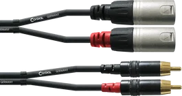 Cordial Cable De Audio Doble Xlr Macho/Rca 3 M