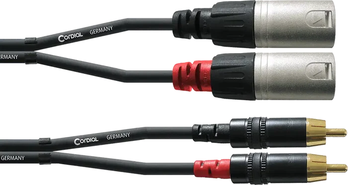 Cordial Cable De Audio Doble Xlr Macho/Rca 3 M