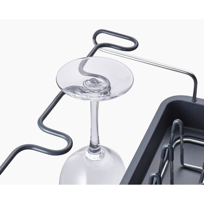 Joseph Joseph Excel Escurridor de platos de acero inoxidable de 2 niveles con bandeja de goteo de acero