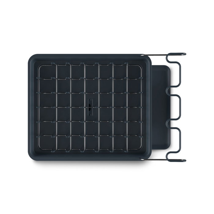 Joseph Joseph Excel Escurridor de platos de acero inoxidable de 2 niveles con bandeja de goteo de acero