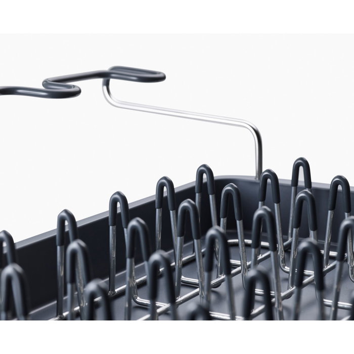 Joseph Joseph Excel Escurridor de platos de acero inoxidable de 2 niveles con bandeja de goteo de acero