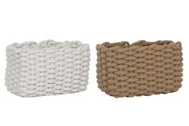 DKD Home Decor Cesta de Cuerda 25x15x15 Surtido de 2 Colores