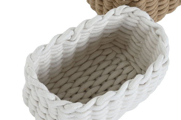 DKD Home Decor Cesta de Cuerda 25x15x15 Surtido de 2 Colores